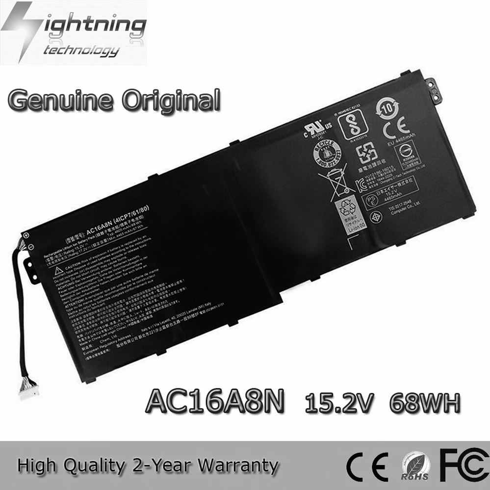 68Wh Original AC16A8N Battery For Acer Aspire V17 V15 Nitro BE Edition VN7-593G VN7-793G VN7-791G-792A KT.0040G.009 4ICP7/61/80
