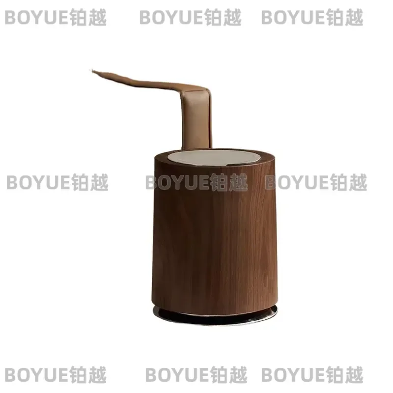 Smart Sensor Wood Grain Trash Can with Lid for Kitchen Bathroom Living Room Automatic Waste Bin Paper Basket Household
