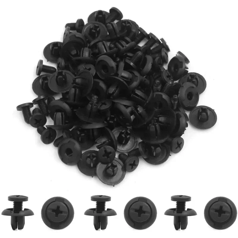 Universal Car Bumper Fender Rivets Fasteners Screw Wholesale 8mm Hole Black Plastic Fasteners Fixed Clip Auto Accessories