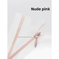 2pieces Special Invisible Zippers, Transparent Lace Edge Invisible, Closed Lock Transparent Mesh Fabric 25 40 60 70 80 cm