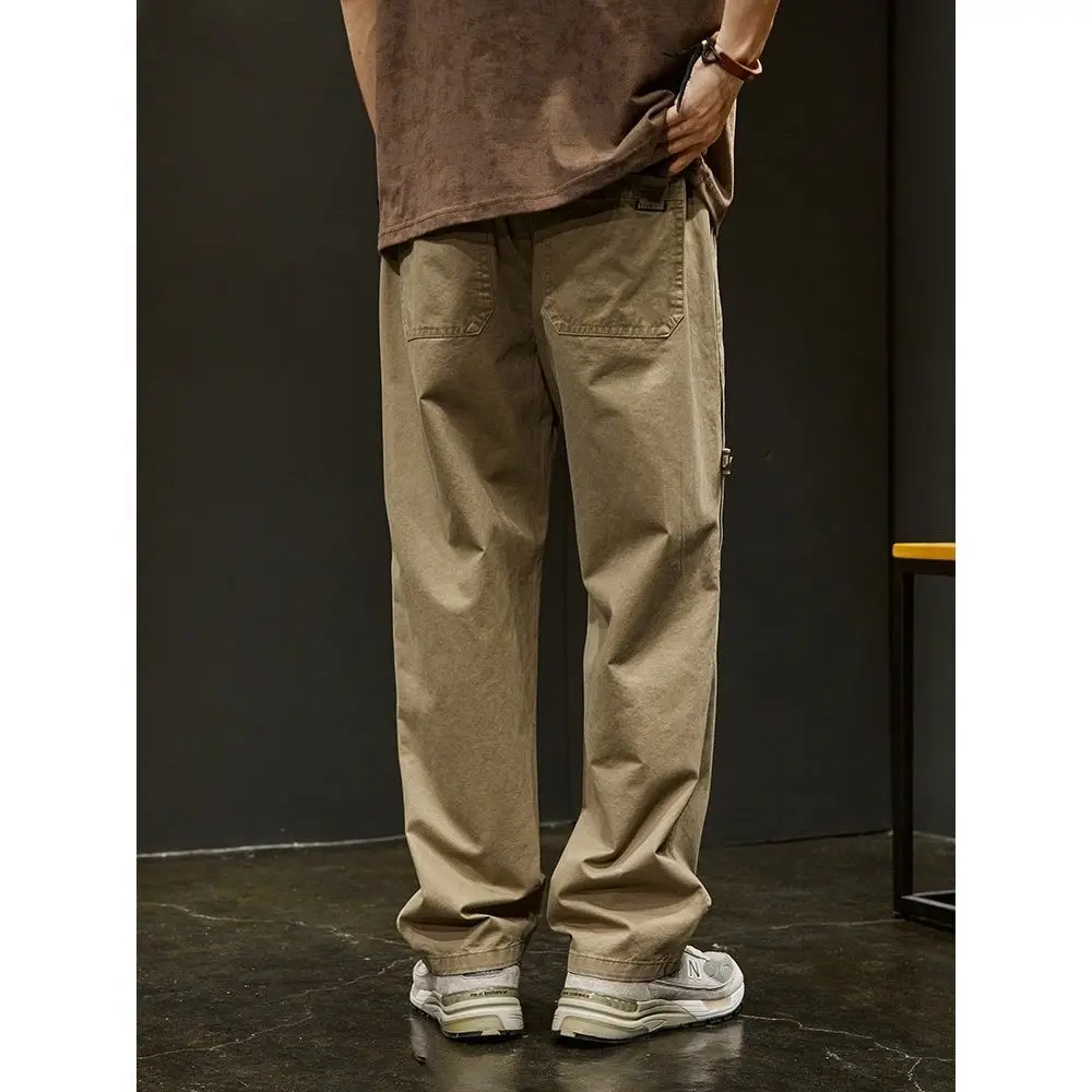 New Casual Pants for Men Spring and Autumn American High Street Straight Wide-leg Loose Work
