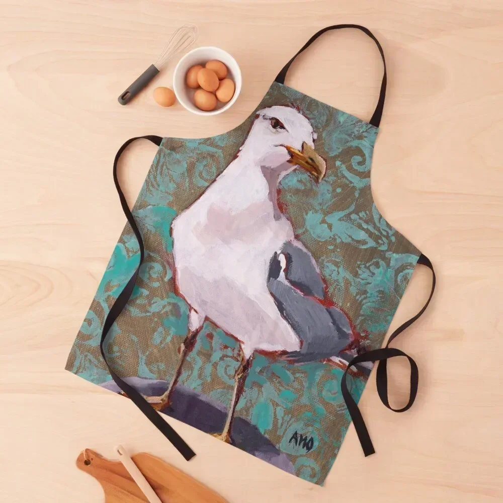 

Seagull with Pattern Apron Kitchen Front Chef jacket men Funny Restaurant Apron
