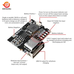 3.7V 4.2V to Type-C/Micro 5V Multimeter Modified 18650 Lithium Battery Charge Boost Discharge Integrated Adjustable Module 3A