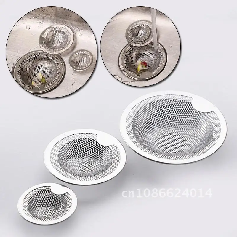 Small/Medium/Large Stainless Steel Sink Strainer Kitchen Bathtub Hair Catcher Stopper Shower Drain Hole Filter Trap Metal