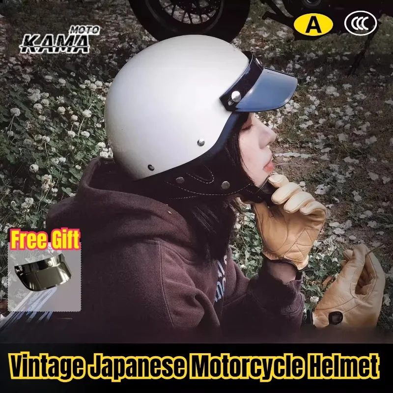 Vintage Japanese Motorcycle Helmet Cruiser Half Helmet Unisex Adult Child All Seasons Summer Simple Stylish Protection