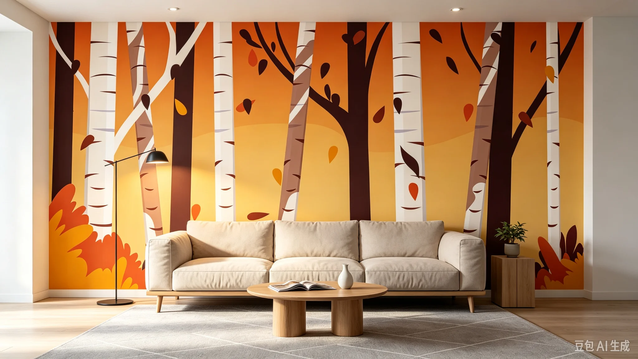 3D Forest Wallpaper Self-Adhesive Wall Mural Nature Landscape Scenery Peel and Stick Wall Sticker Living Room Bedroom Home Decor
