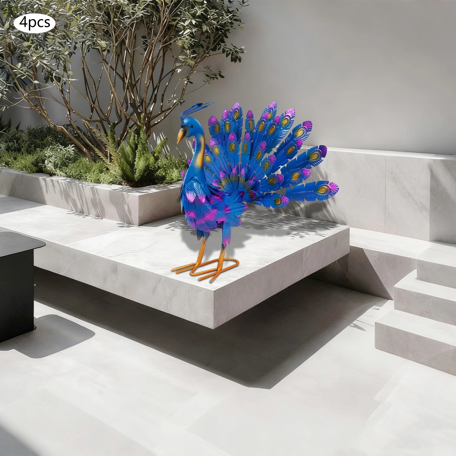 

4 шт., статуя павлина, декор, офисная статуя павлина, украшение для рабочего стола, статуя павлина, украшения для гостиной, настольные украшения для дома
