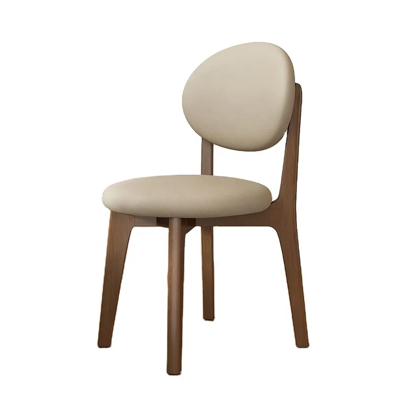 

Wholesale Cheap Nordic Solid Wood PU Leather Dining Chair, Restaurant Hotel Apartment Villa