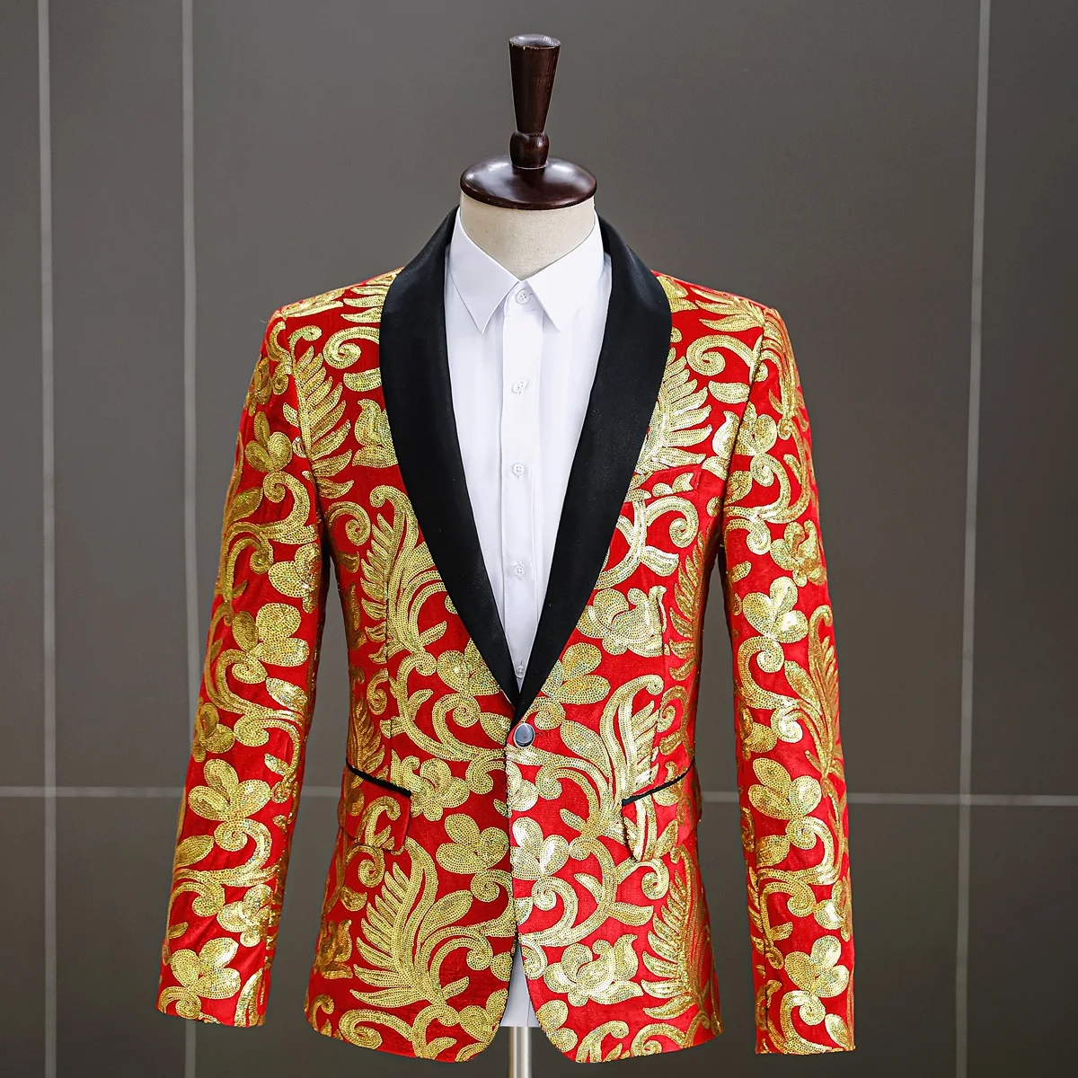 

Мужской бархатный модный костюм с блестками, золотой мужской костюм для выступления на сцене, комплект в стиле хозяина с блестками