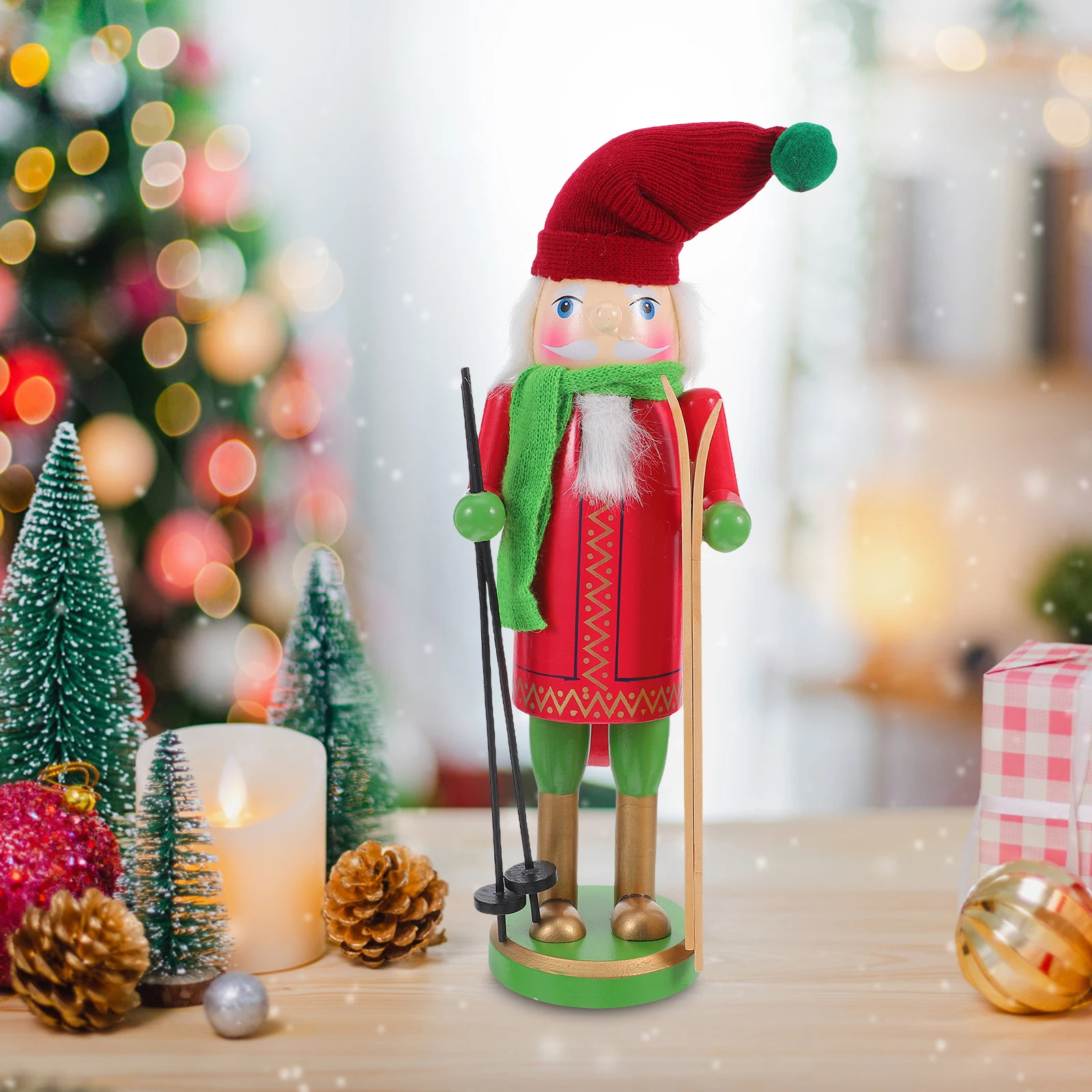 

Nutcracker Puppets Christmas Decor Hand Carved Wood Festive Home Office Stuffed Holiday Figurine