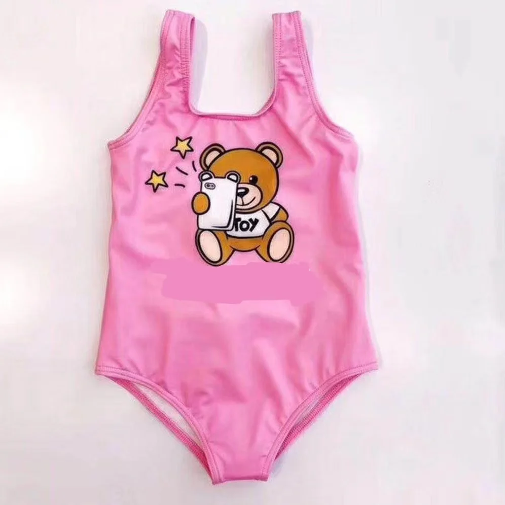 2024 new summer girls one-piece swimsuit cartoon cute pattern comfortable beach printing simple and convenient colorful cool sty