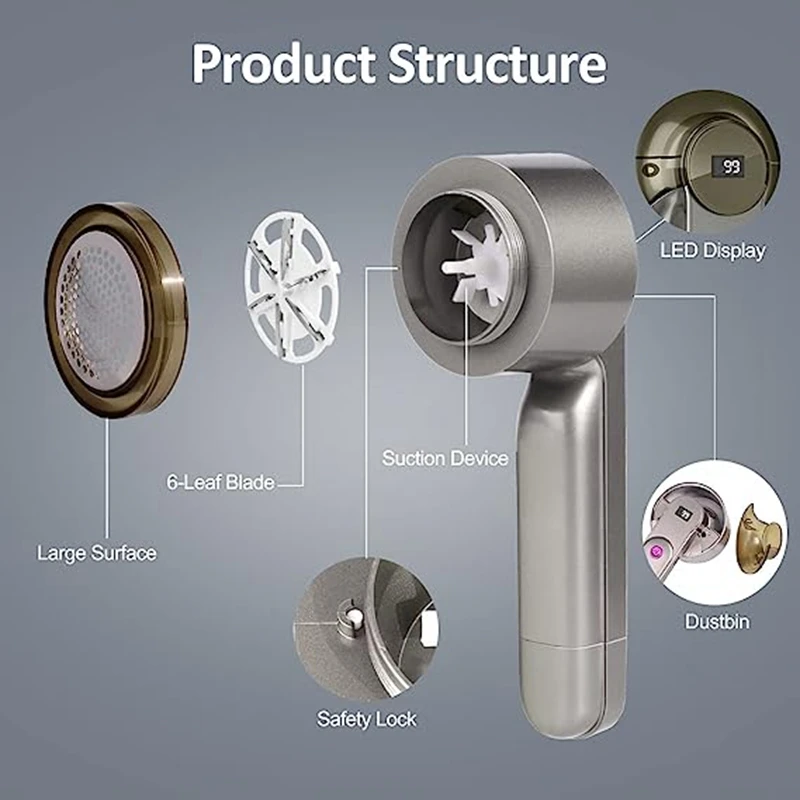 Alat cukur kain elektrik isi ulang alat cukur penghilang serat hitam menghilangkan bulu halus dan pil dari pakaian