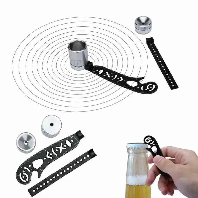 

Multifunctional Drawing Ruler Creative Circle Drawing Tools Magnetic Compass Ruler Beer Bottle Opener Measuring Tools