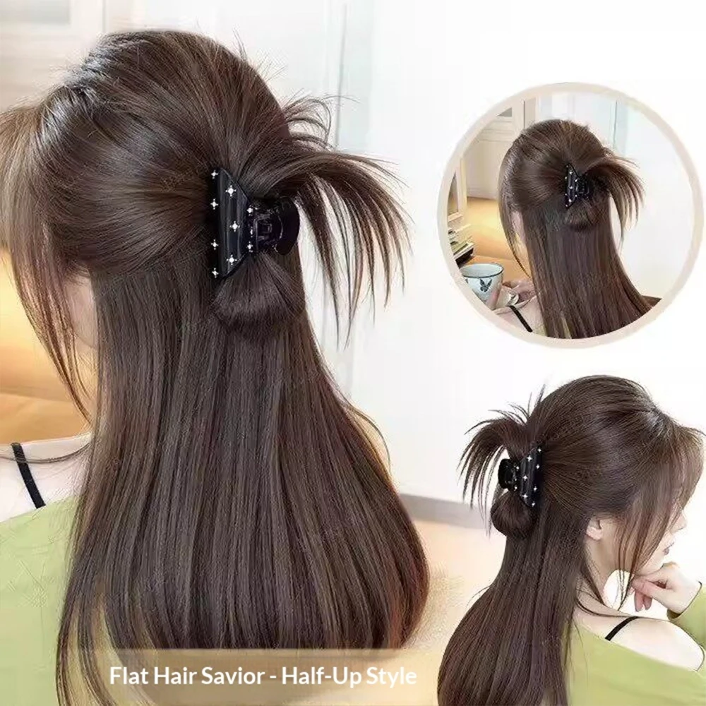 Fluffy Messy Bun Claw Clip Synthetic Hairpiece Heat Resistant Chignon Hair Accessories for Women Daily Party Wedding Retro view 5