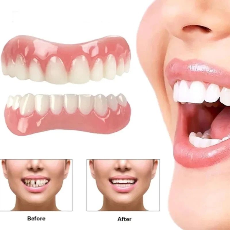 Silicone False Teeth Cosmetic Dental Veneer Men and Women Dentures Oral Hygiene Tools Dentures Veneers Dental Cosmetics