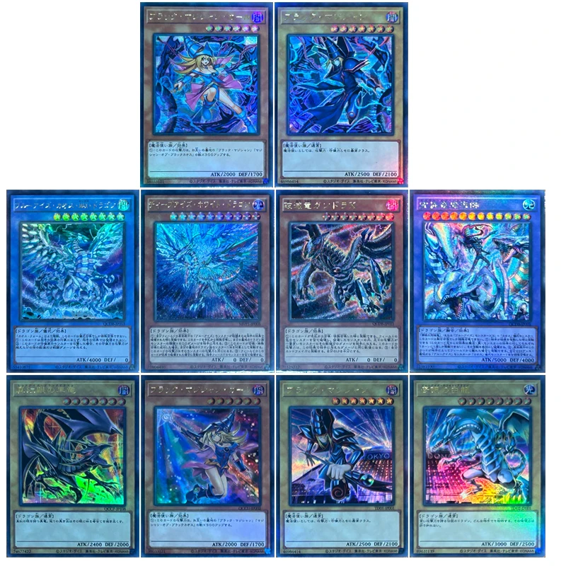 YU-GI-OH carte fai da te 10 pz/set Blue-Eyes White Dragon Dark Magician Girl Dragon Magia Master carte regalo per le vacanze che anime boys