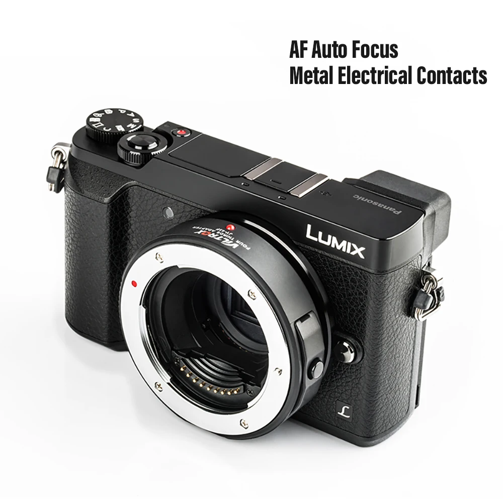 VILTROX JY-43F Auto Focus 4/3 Lens to Micro M4/3 Camera Adapter for Olympus PL8 E-M5 E-PM1 E-M10 III for Panasonic GH6 GH5 GF8