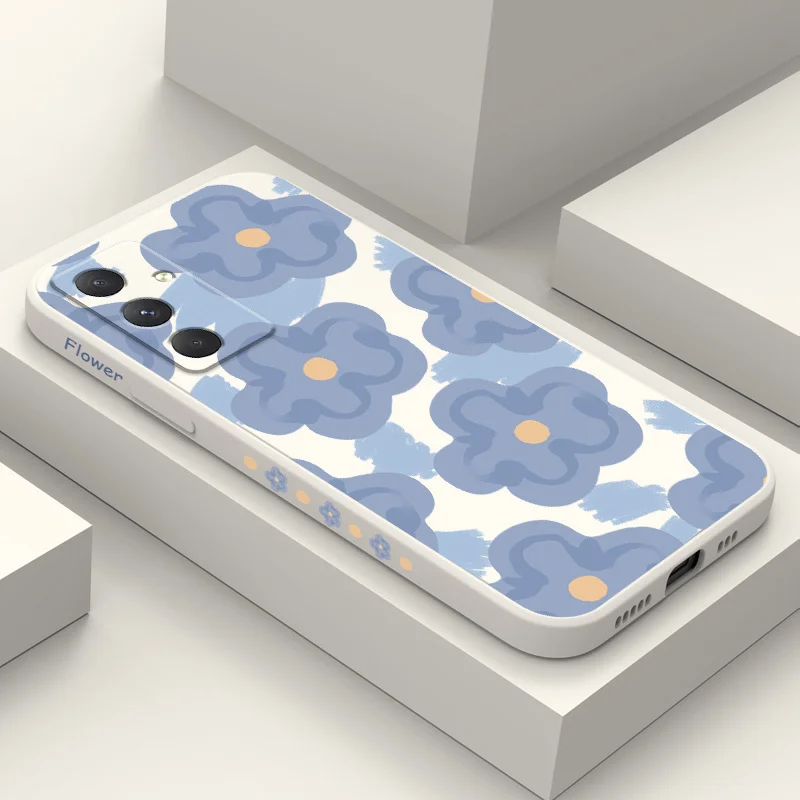 

Sea Blue Flower Phone Case For Samsung Galaxy A17 A07 A56 A36 A26 A16 A06 A55 A35 A25 A15 A05 A54 A34 A24 A14 A04 4G 5G Cover