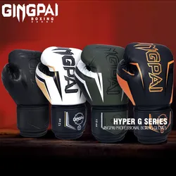 GINGPAI Men Women 8 10 12 14 oz Boxing Gloves Muay Thai Profession Kickboxing Adults Sandbag Guantes MMA Sanda Training De Boxeo