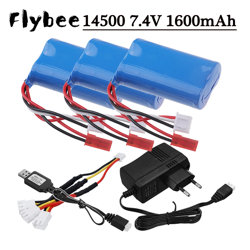 Upgrade 1600mah 14500 7.4V Li-ion Battery For JJRC C8801 C8808 C8809 RC Off-road racing vehicles Cars Trucks Spare Battery