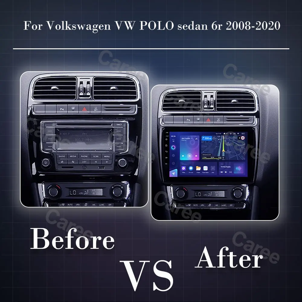 Android 15 Auto Radio 2Din CarPlay Multimedia Video Player For Volkswagen VW POLO sedan 6r 2008-2020 GPS Navigation Car Radio 4G