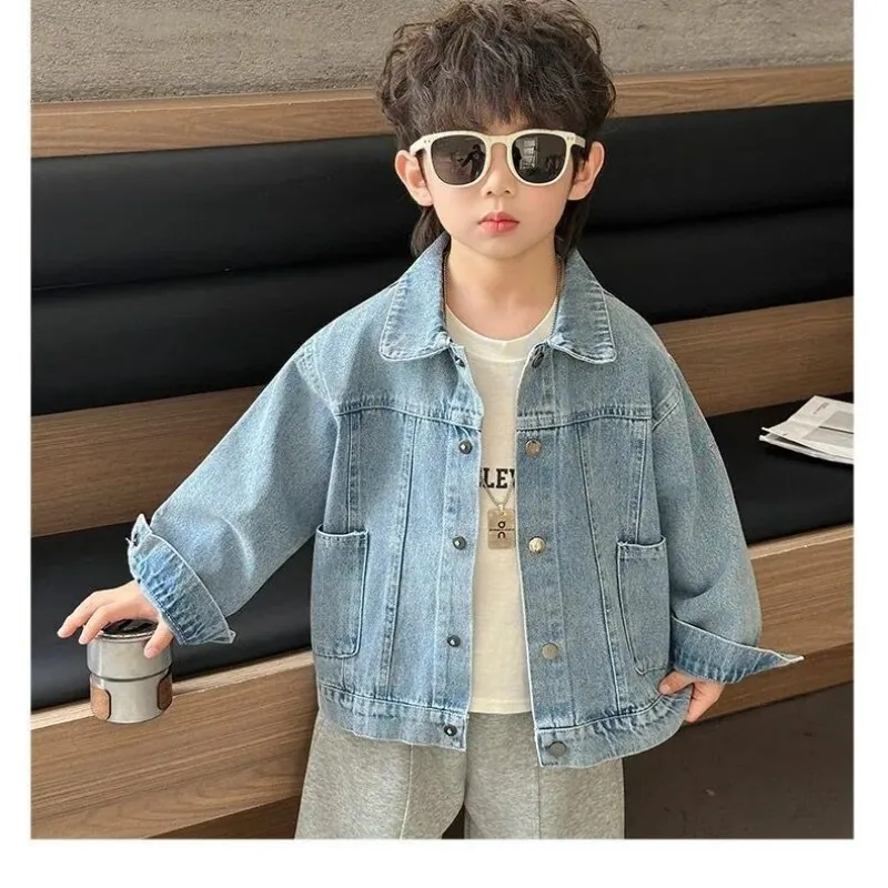 

Children's Spring Jacket 2026 New Boys' Korean Style Trendy Denim Jacket Handsome and Casual Coat