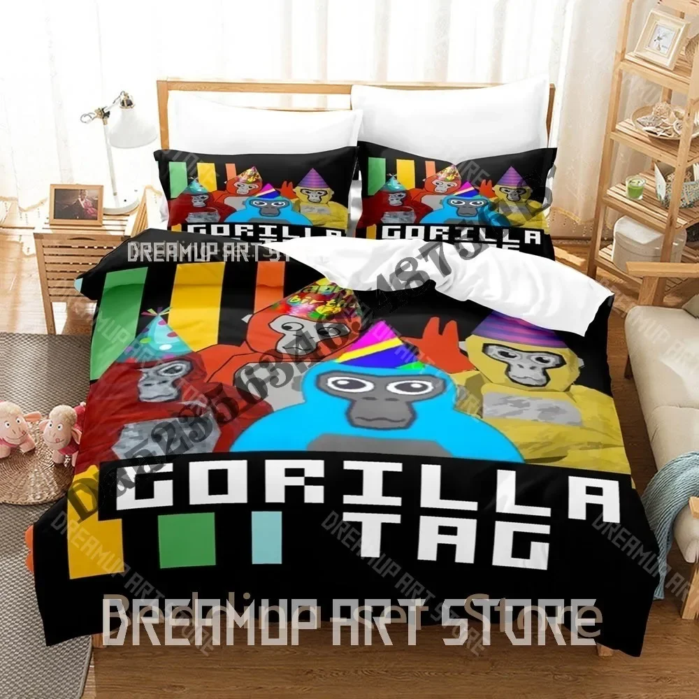 

Комплект постельного белья с 3D принтом Gorilla Tag Game Single Twin Full Queen King Size, комплект постельного белья для взрослых, пододеяльник для спальни, комплект простыней в стиле аниме