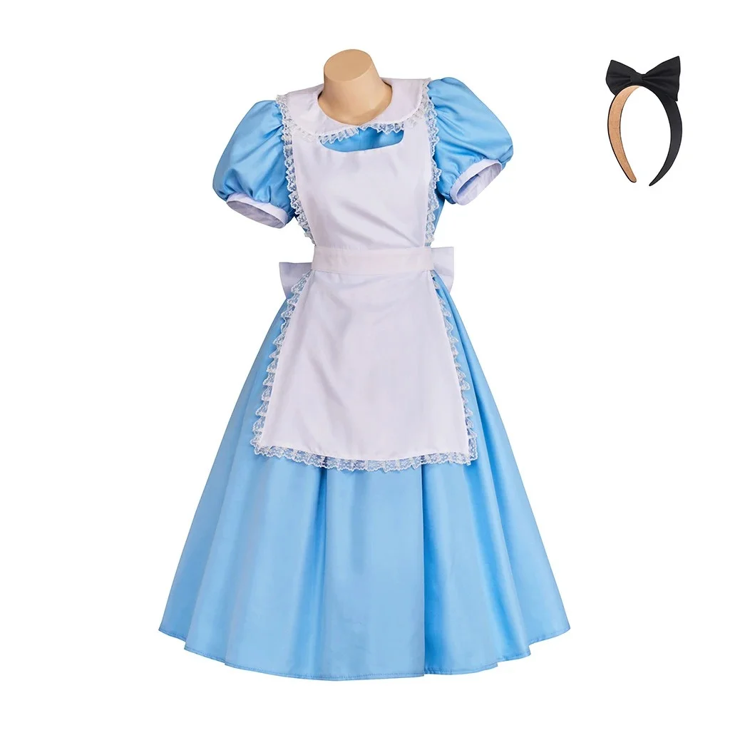 

Halloween Party Fancy Alice Costume Dress Adult Women Wonderland Alice Lolita Maid Dress With Apron Bow Hair Band Outfits 2026