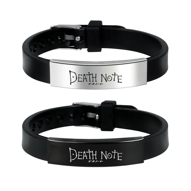 Anime Death Note Black Silicone Cuff Bangle Stainless Steel Bracelets Gift Jewelry for Women and Men Fans Collection AliExpress