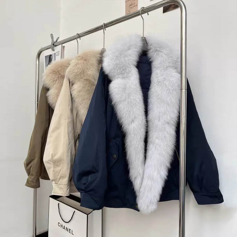 New Windproof Short Women's Winter Parkas Korean Style Faux-Fox Fur Hooded Puffer Jacket Down Cotton Padded Coat Outwear Female