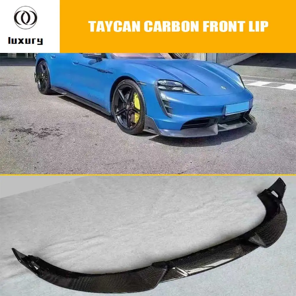 

Mansory Style Real Carbon Fiber Front Bumper Chin Lip Splitter for Porsche Taycan Bodykit 2019+