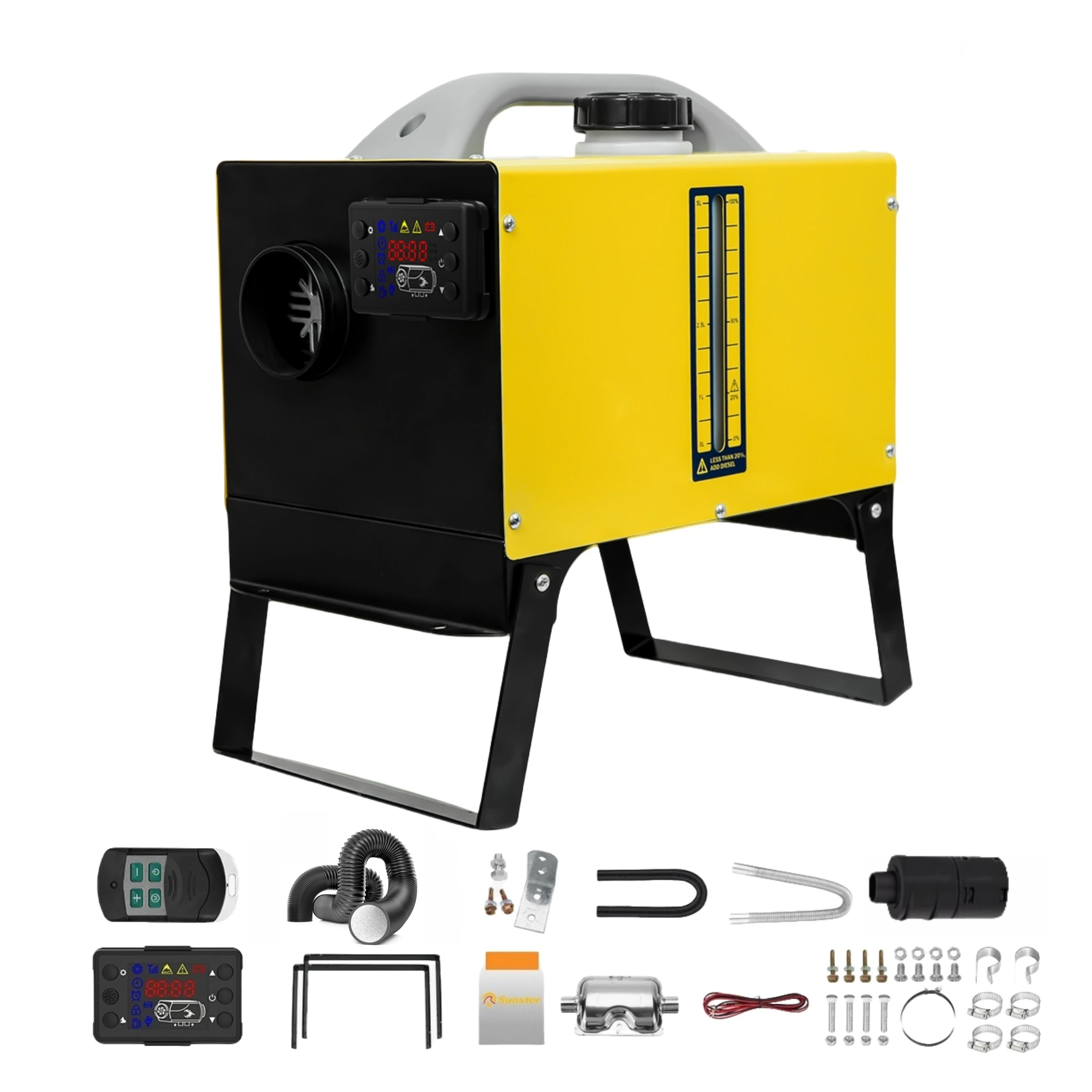 8KW Diesel-Nachtstrahler 12V/24V Diesel-Luftheizung Auto-Standheizung mit 24-Timer/Anzeige für Zelt, Boot, Fabrik, Zuhause