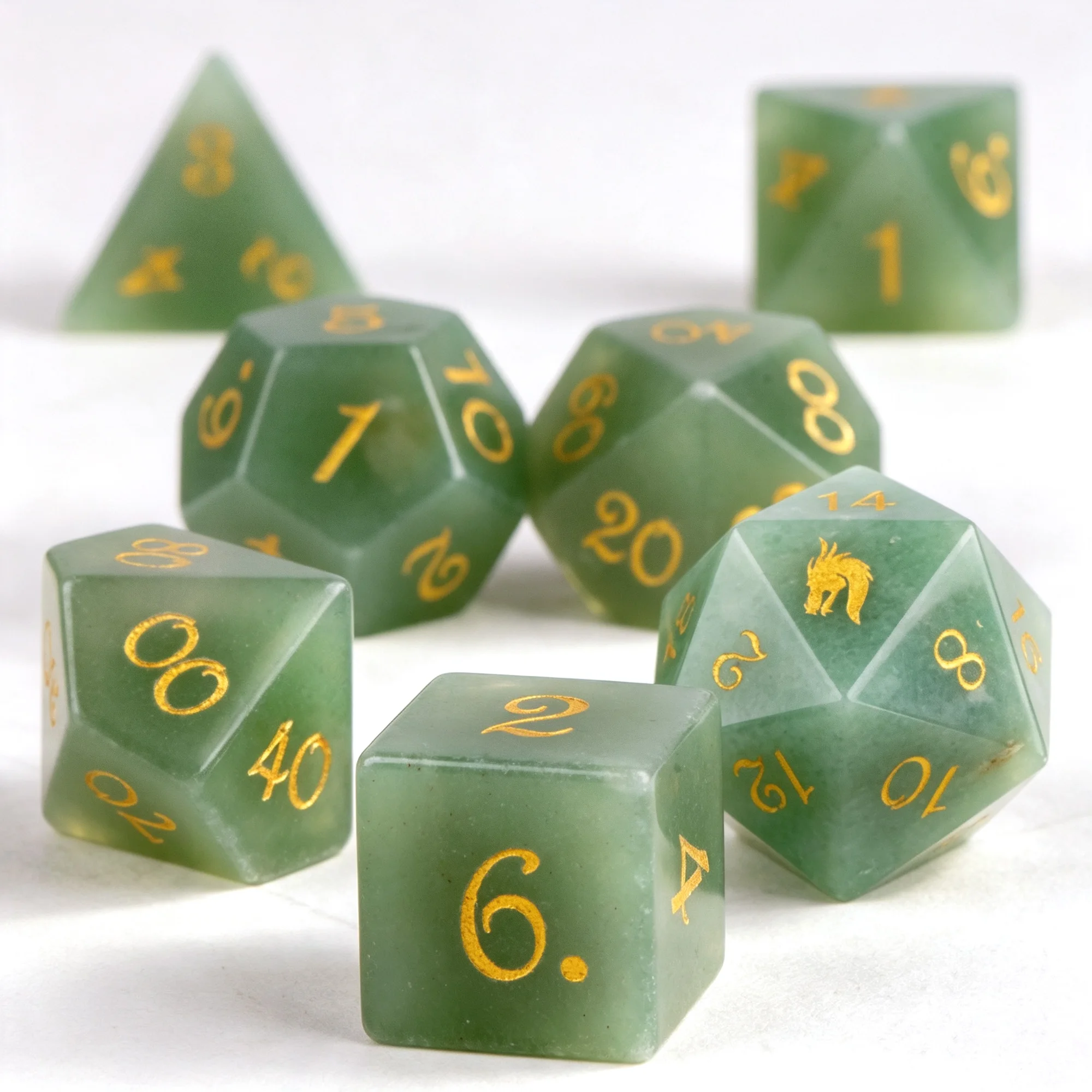 Natural Gemstone DND Dice Set | 7pcs Polyhedral Crystal Stone RPG Dice, Random Stone Dice for Dungeons & Dragons Table Games