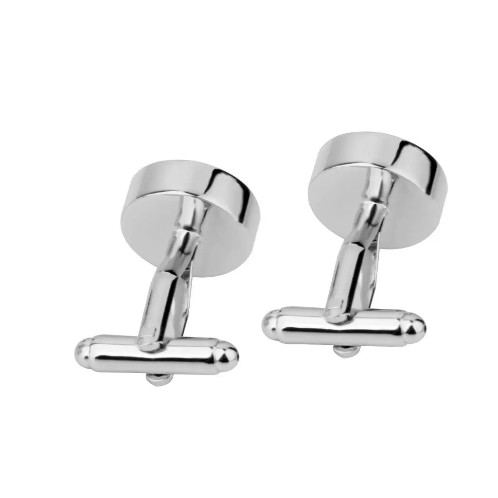 Silver Mens Cufflinks Copper Material Fashion Round Cuff Links Wedding Accessories for Shirt Business Banquet
