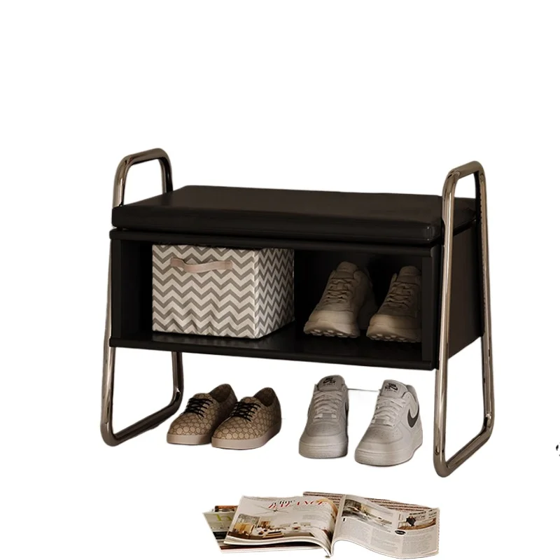 Picture 7: Solid Wood Mid-Century Entryway Bench with Storage Shoe Changing Stool Multifunctional End Table for Bedroom Hallway Organizer