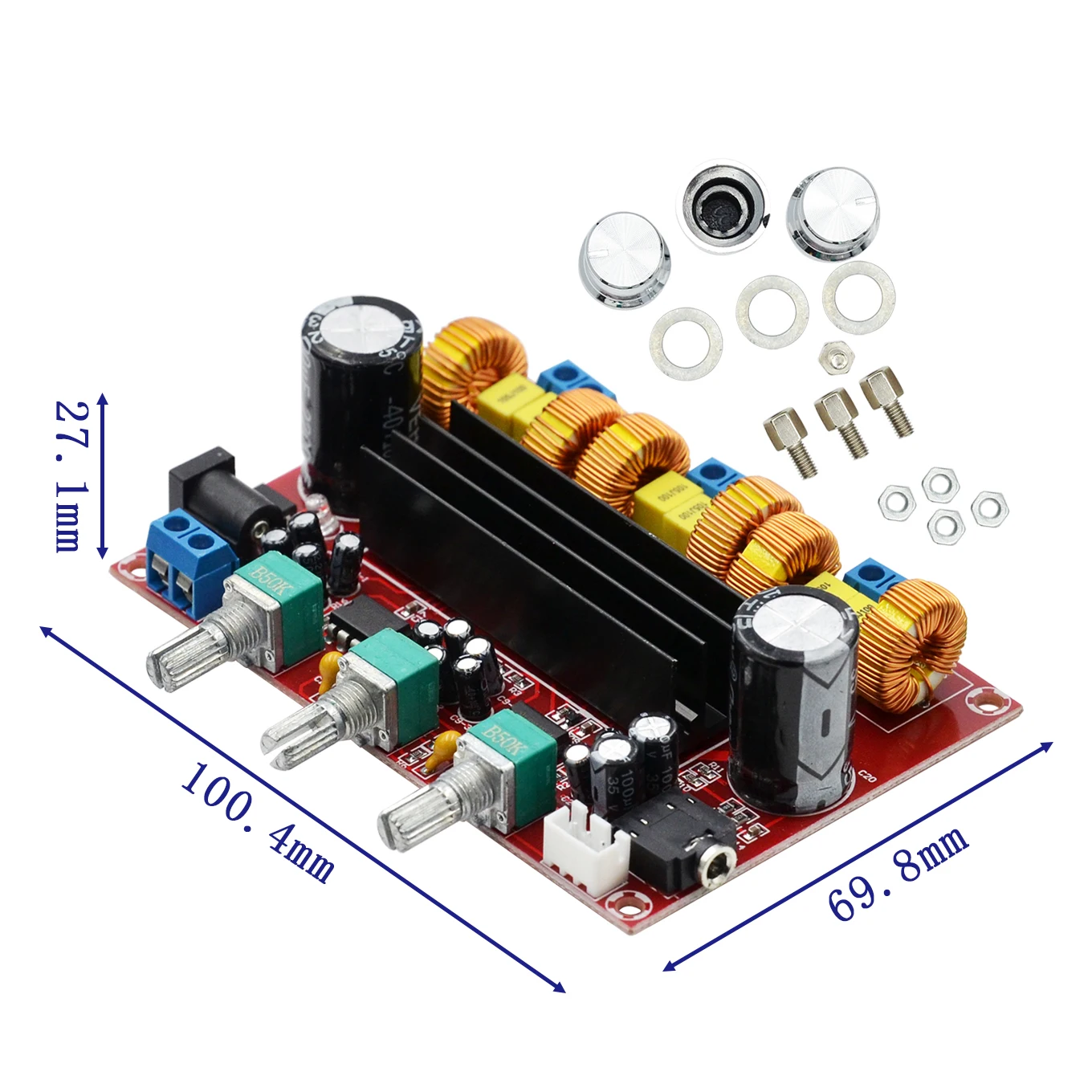 Xh-m139 2.1 channel digital power amplifier board 12v-24v wide voltage TPA3116D2 2*50W 100W