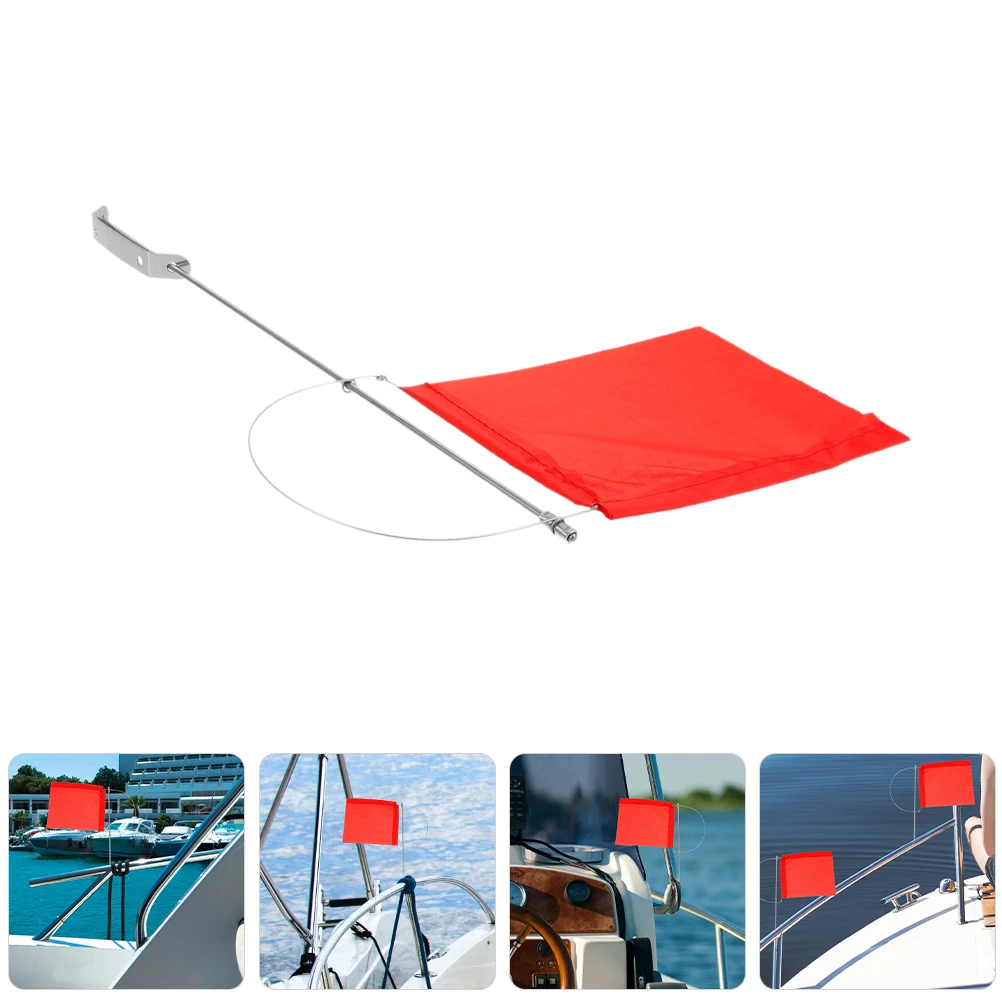

Marine Wind Direction Flag Stainless Steel Sailing Indicator for Boat Mast Outdoor Use Red 130x110mm