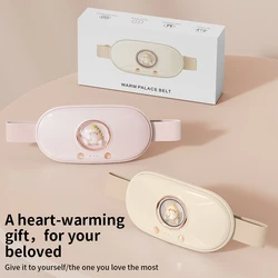 Electric Period Cramp Massager Vibrating Heating Belt for Menstrual Colic Relief Pain Waist Stomach Abdominal Warm Palace Belt