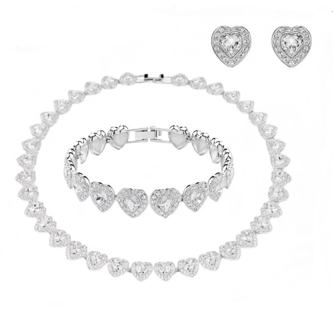 مجموعة مجوهرات فاخرة جديدة على شكل حب لعام 2025، قلادة قلادة، سوار أرنيل، ملابس يومية، أساسية للحفلات - هدية عيد ميلاد #2
