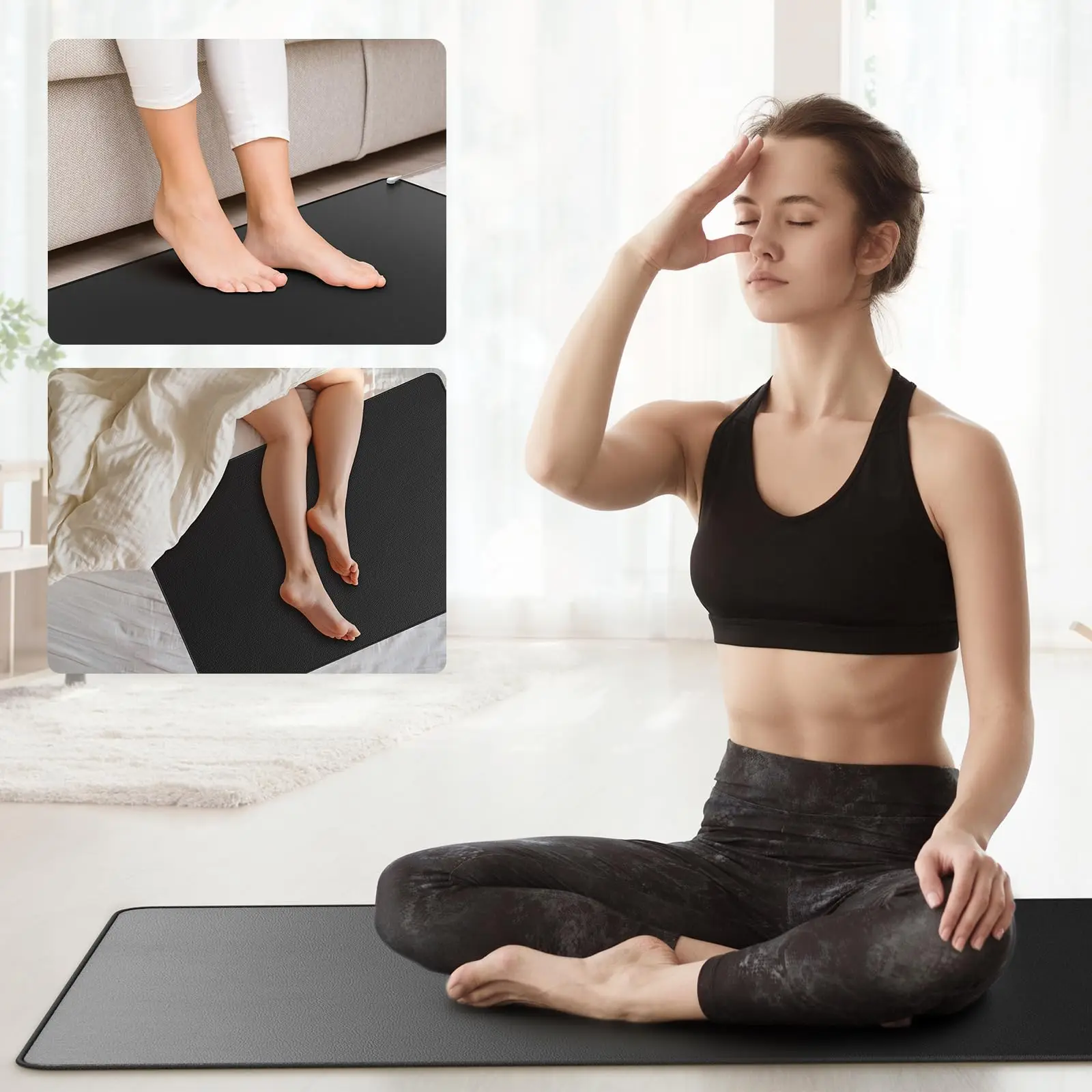 

Amradield Earthing Mat - Conductive Carbon Fiber Technology for Energy Boost & Muscle Recovery, 24"x71" Non-Slip Design