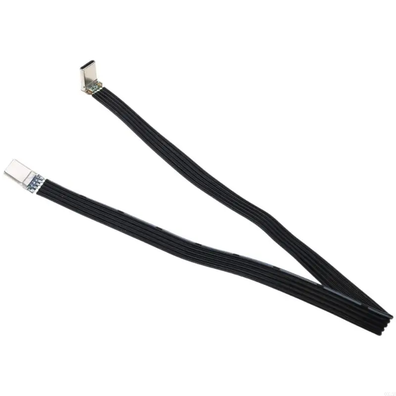 QX2B UsbC TypeC Soft Flat Cable Male To Male Charging Cable Fast Charging Wire 480Mbps Support 4K video