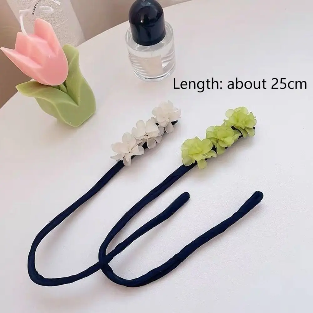 ربطات شعر خيالية مطاطية للفتيات ، ربطات أنيقة ، مجعد ، صانع كعكة ، عكازة زهور