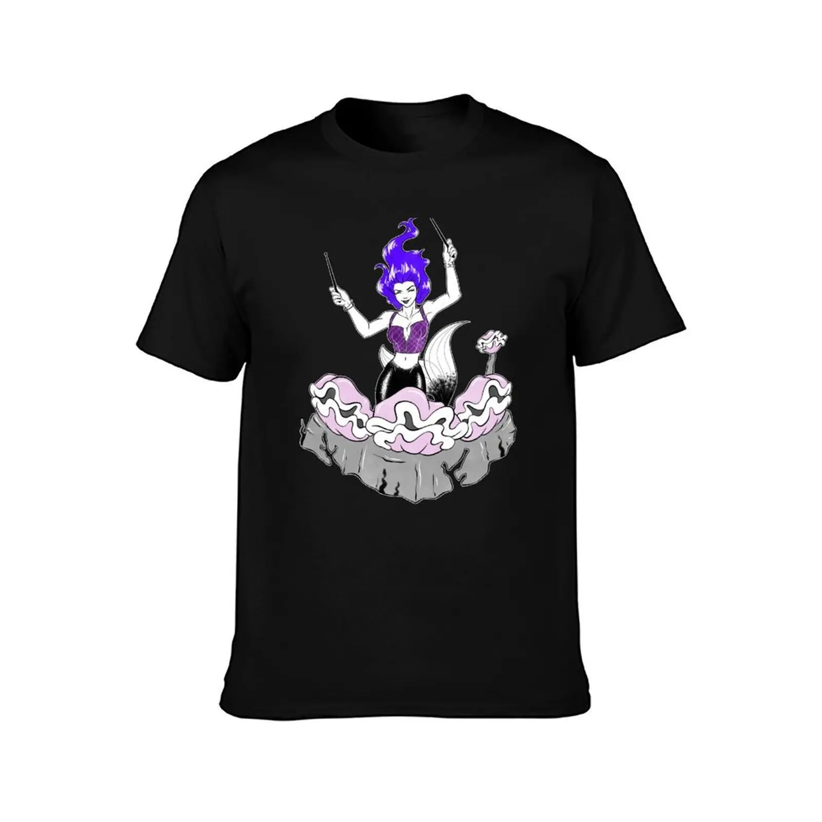 Undersea Jam Session T-Shirt Summer Casual Cotton Tee Oversized Streetwear Tops Vintage Graphic Print Loose Fit Short Sleeve