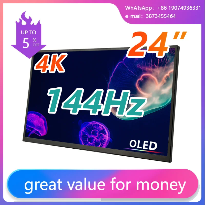 15.6 16 18.4 21.5 Inch OLED Screen Monitor 2.5k 4k 144hz Gaming Screen Usb Portable Monitor External Monitor