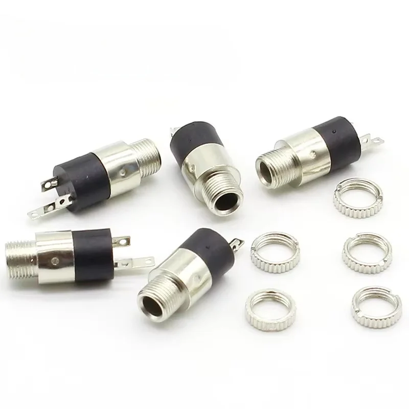 10 unids/lote PJ392 conector consonante estéreo de 3,5mm con tuerca 3,5 toma de auriculares de audio PJ-392