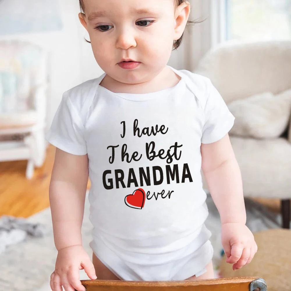 

I Have The Best Grandma Ever Printed Baby Romper Newborn Short Sleeve Jumpsuit Infant Summer Bodysuit Cute Toddler Outfit