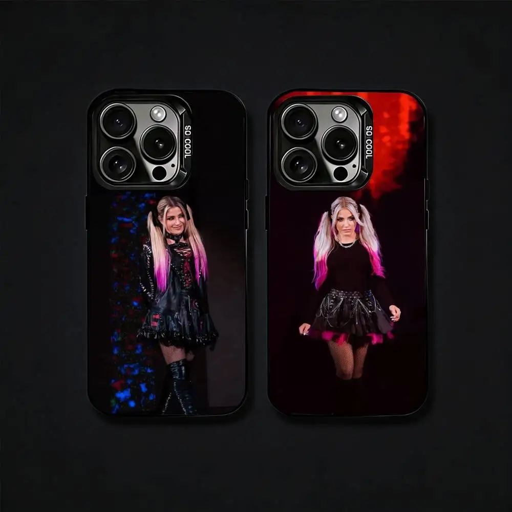 Coque de téléphone A-Alexa Bliss pour iPhone 17, 16, 15, 14, 13, 12 Pro Max, noire, mate, antichoc