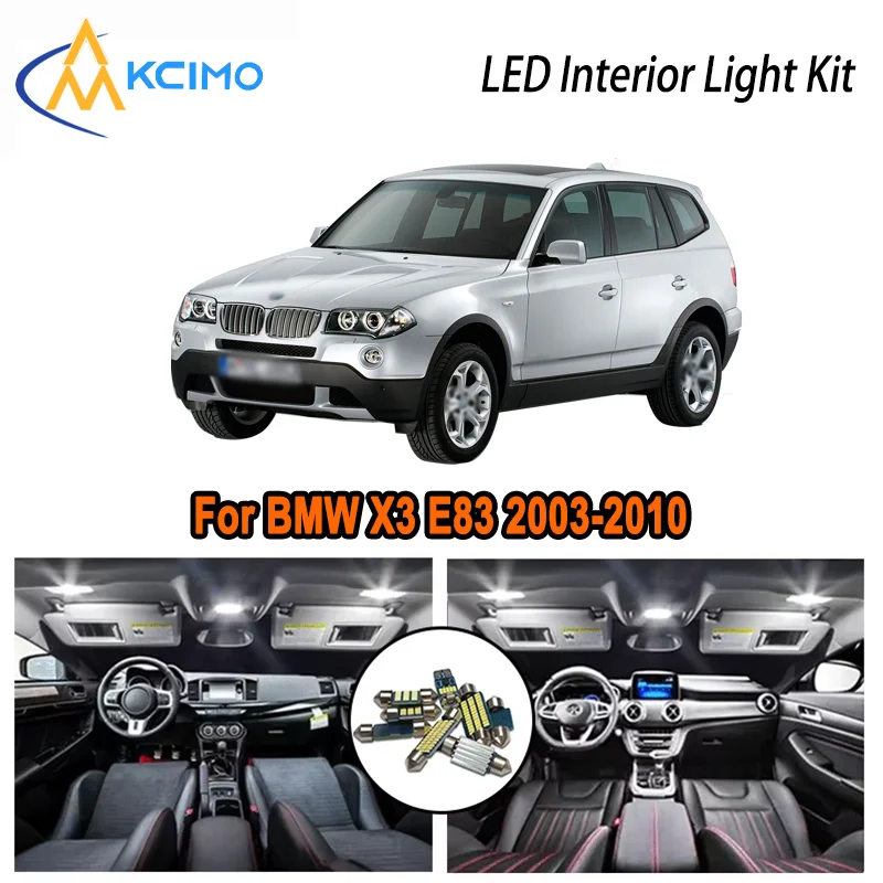 

For BMW X3 E83 2003-2010 2004 2005 2006 2007 2008 2009 2010 LED Interior Dome Map Trunk Light Kit Car Led Lamps Canbus No Error