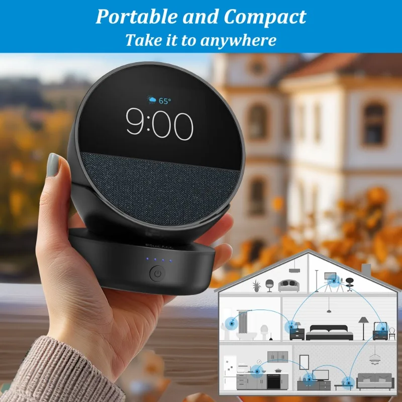 PlusAcc-قاعدة بطارية محمولة لبقعة الصدى ، محطة إرساء للسماعات الذكية ، حامل شاحن ، 14.mah