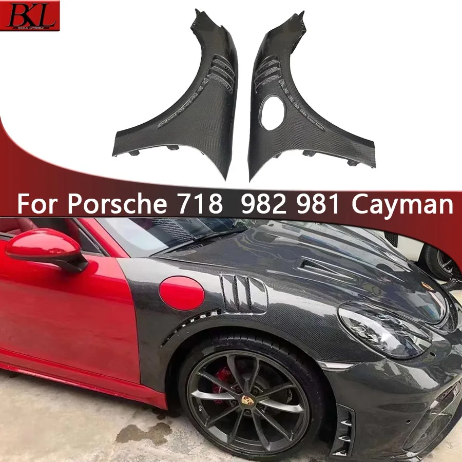 For Porsche 718 982 981 Cayman Boxste Carbon Fiber Fender Retrofit the Carbon fiber replacement leaf plate Upgrade body kit 